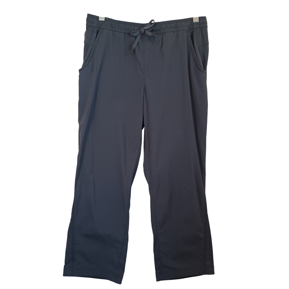 Eddie Bauer First Ascent Women 4 Gray Hiking Pants Drawstring Elastic Waist